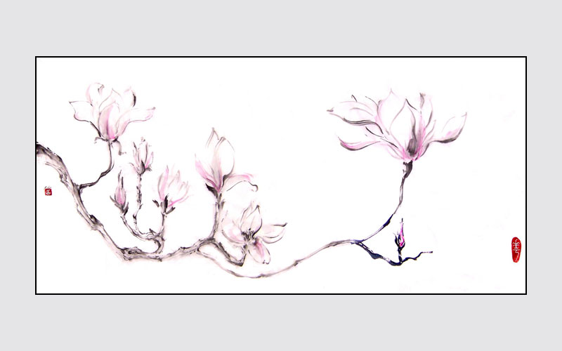 ROSLYN LEVIN SUMI-E SWEET MAGNOLIA FRAGRANCE