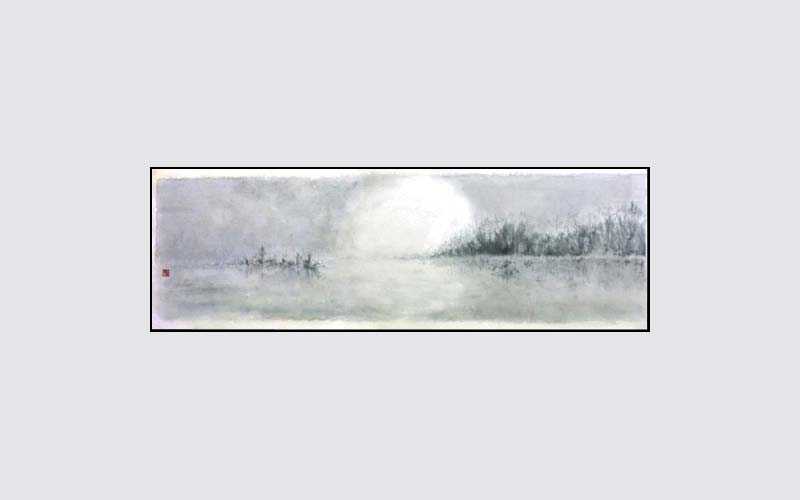 ROSLYN LEVIN SUMI-E MISTY SUNRISE